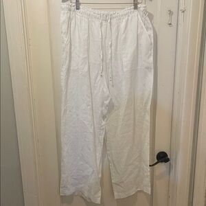 Cynthia Rowley White Wide Leg Pants 100% Linen! NYT
